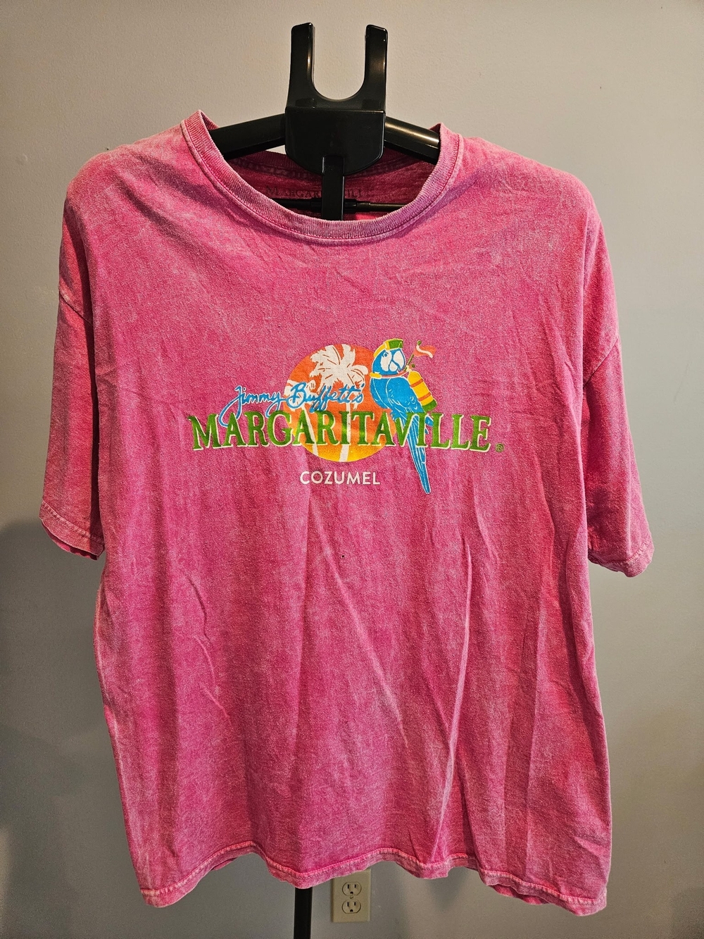 Margaritaville Cozumel Parrot Logo Pink Short Sleeve Tee